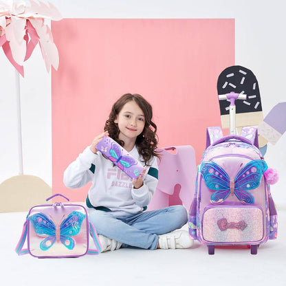 🎒🧳💼 شنطة الفراشة 🦋🦋 الشنطة التروللي ♻️ ٣*١ 🎒👝