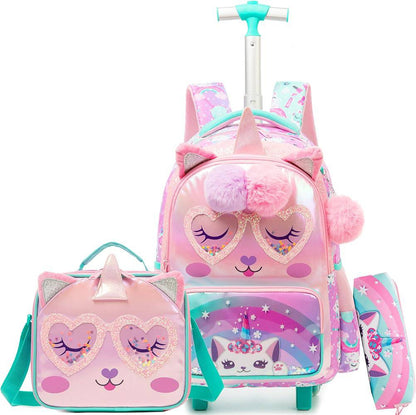 🎒🧳💼 شنطة اليوني كورن 🦄🦄 الشنطة التروللي ♻️ ٣*١ 🎒👝