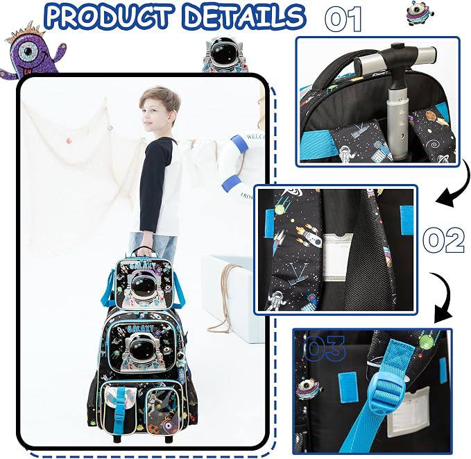 🎒🧳💼 شنطة رجل الفضاء 🧑🏻‍🚀🧑🏻‍🚀 الشنطة التروللي ♻️ ٣*١ 🎒👝