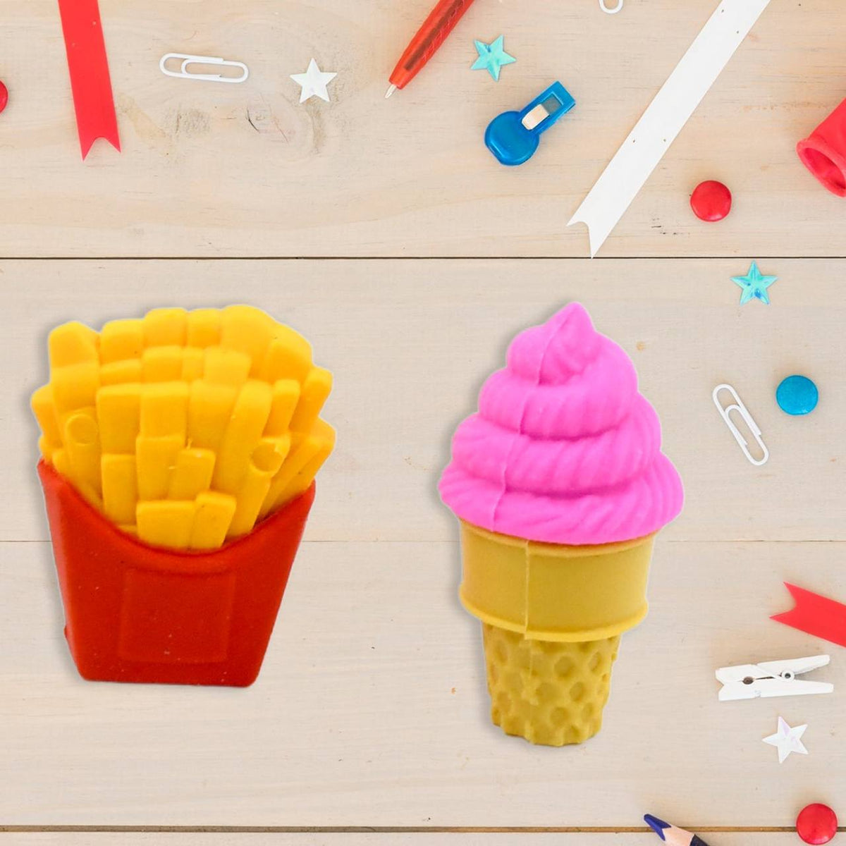 كارت استيكة بالاشكال المختلفة 🍩🍦🍓🍟🍌🍇