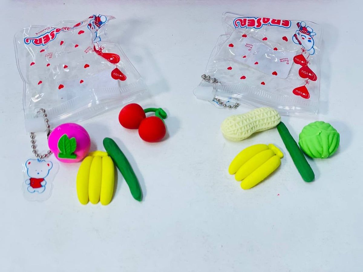 استيكة الفواكه و الخضروات 🍓🍒🍅🍏🍎🌽🥒🥕🍌🥜