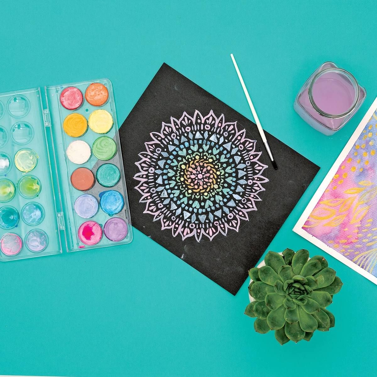 علبة الوان الماية الحجارة 🎨