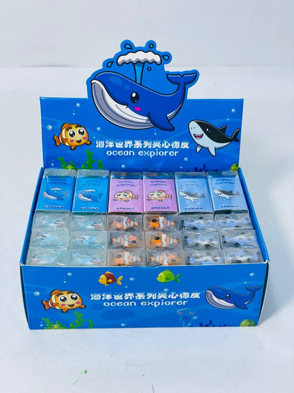 لاستيكة الشفافة بأشكال اسماك البحر 🐋🦈🐠