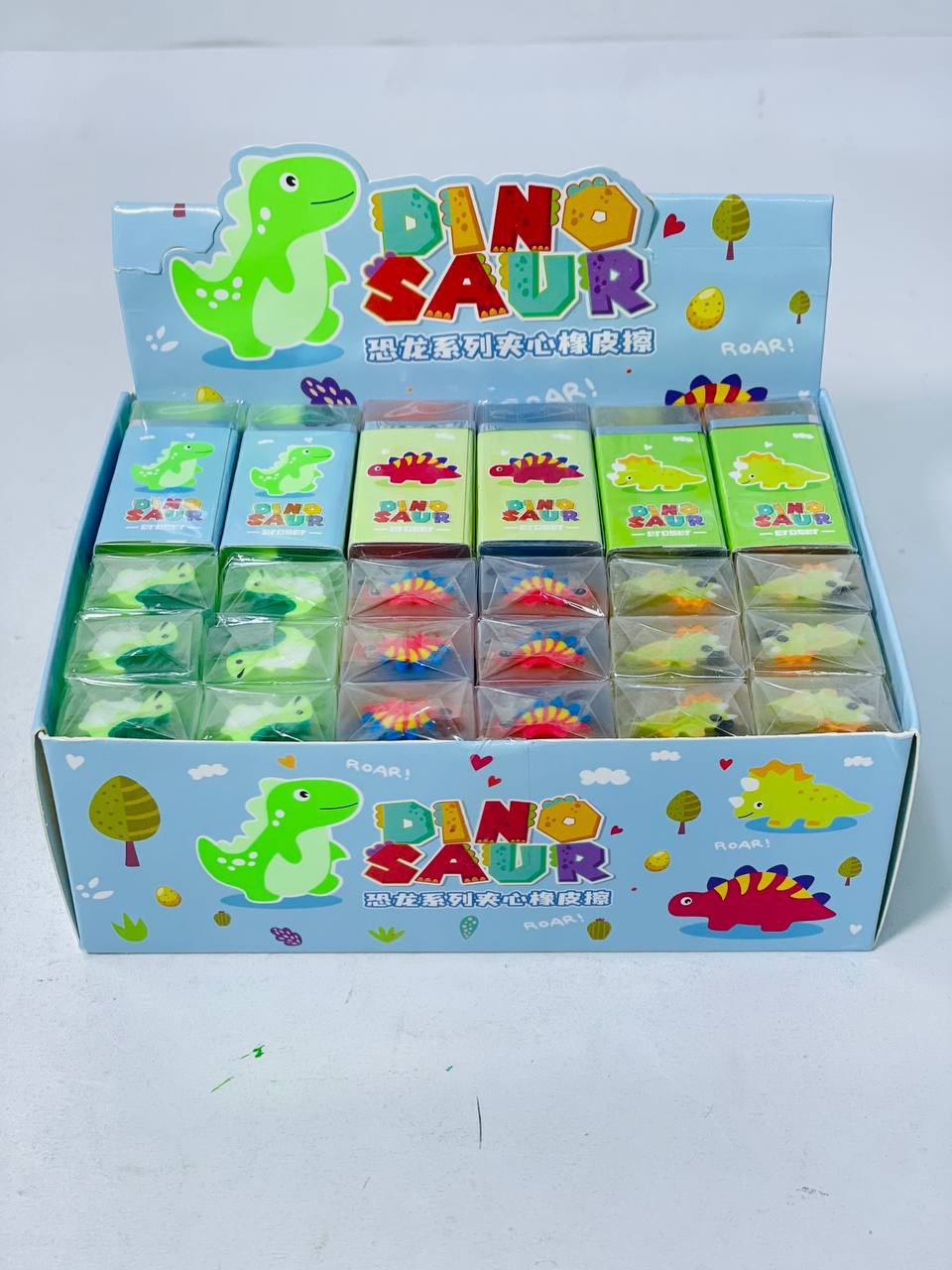 الاستيكة الشفافة بأشكال الديناصورات 🦖🦕🦖