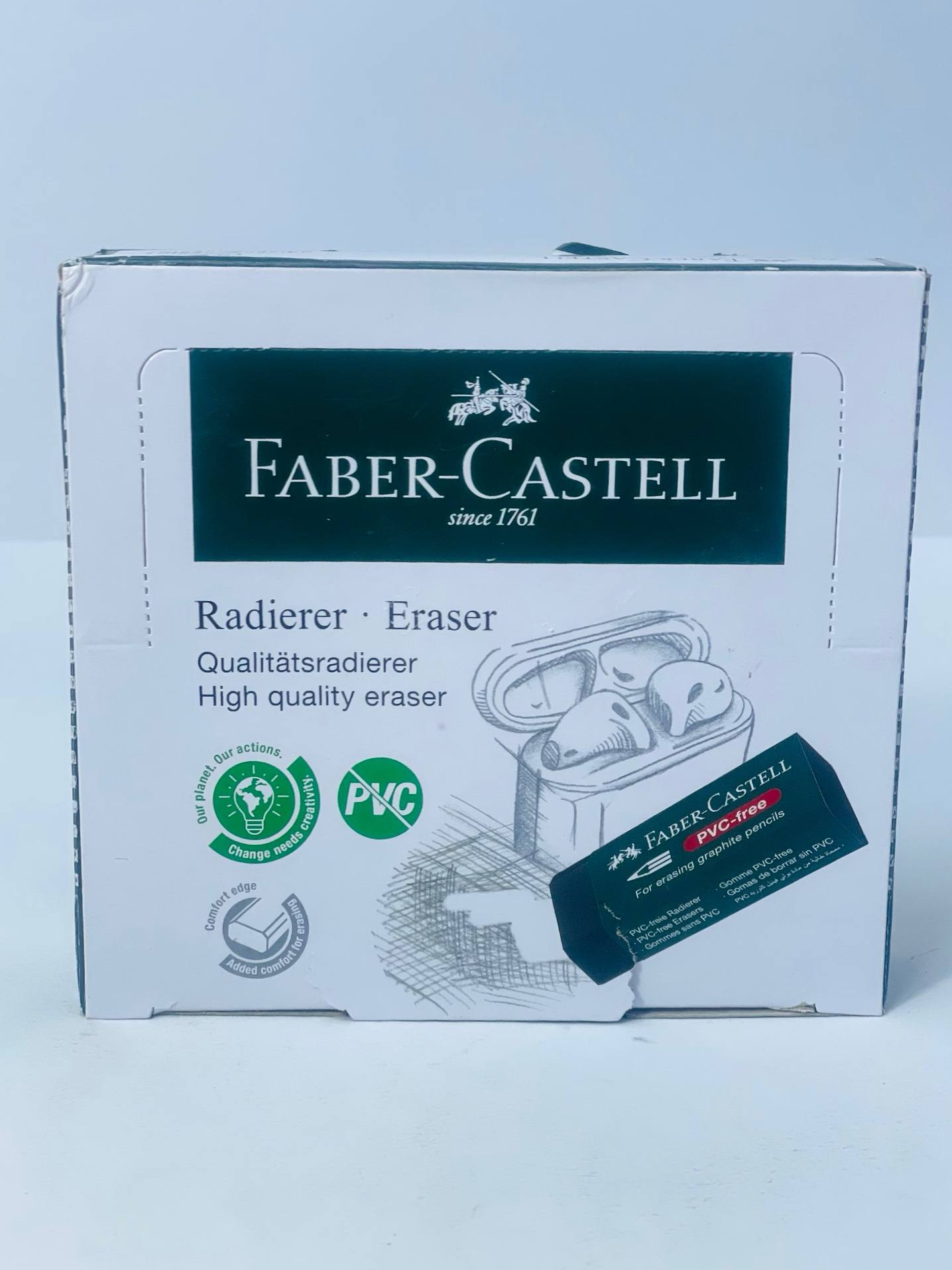 استيكة FABER-CASTELL  الملونة ⬛️🟦🟥