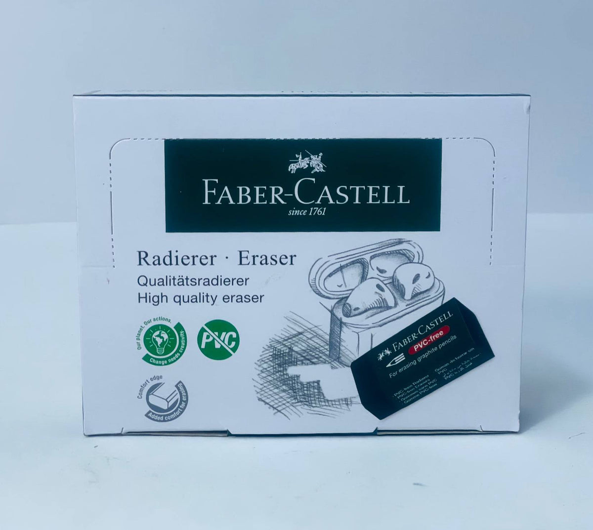 استيكة FABER-CASTELL  الملونة ⬛️🟦🟥