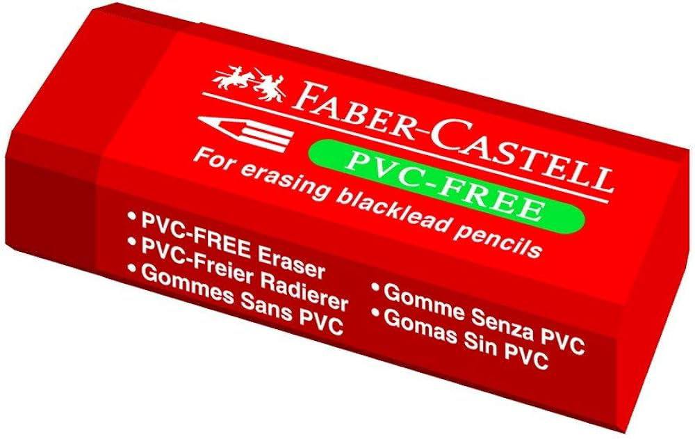 استيكة FABER-CASTELL  الملونة ⬛️🟦🟥