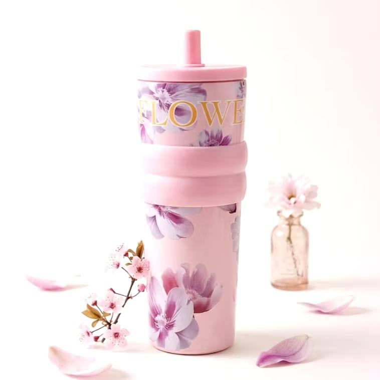 زجاجة FLOWERS 🌺 and🌸🌼❇️❇️ الزجاجة الاستانلس ستيل 🍶🥤💦 💦