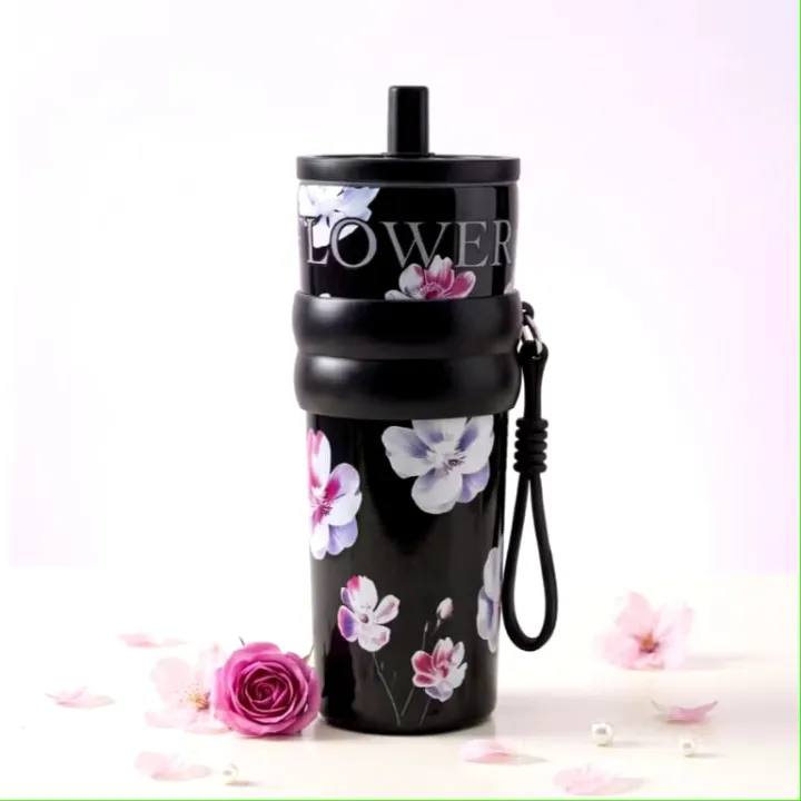 زجاجة FLOWERS 🌺 and🌸🌼❇️❇️ الزجاجة الاستانلس ستيل 🍶🥤💦 💦