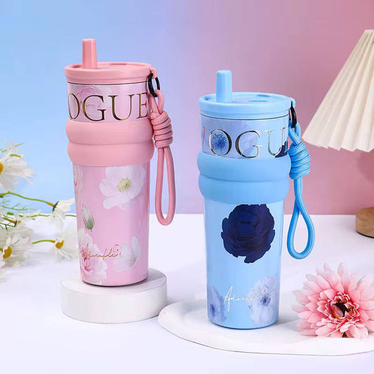 زجاجة FLOWERS 🌺 and🌸🌼❇️❇️ الزجاجة الاستانلس ستيل 🍶🥤💦 💦