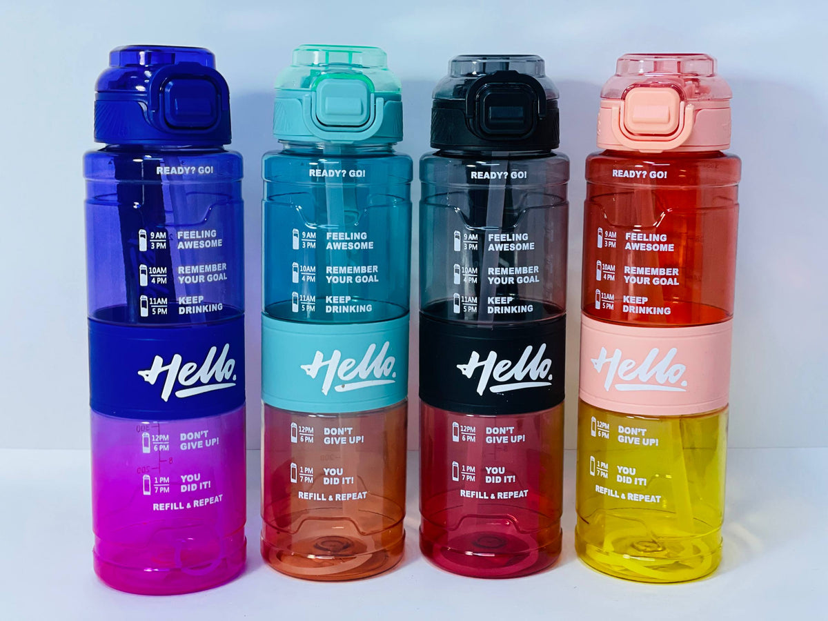 زجاجة المياه الشفافة Hello ❇️♻️☑️✨✨