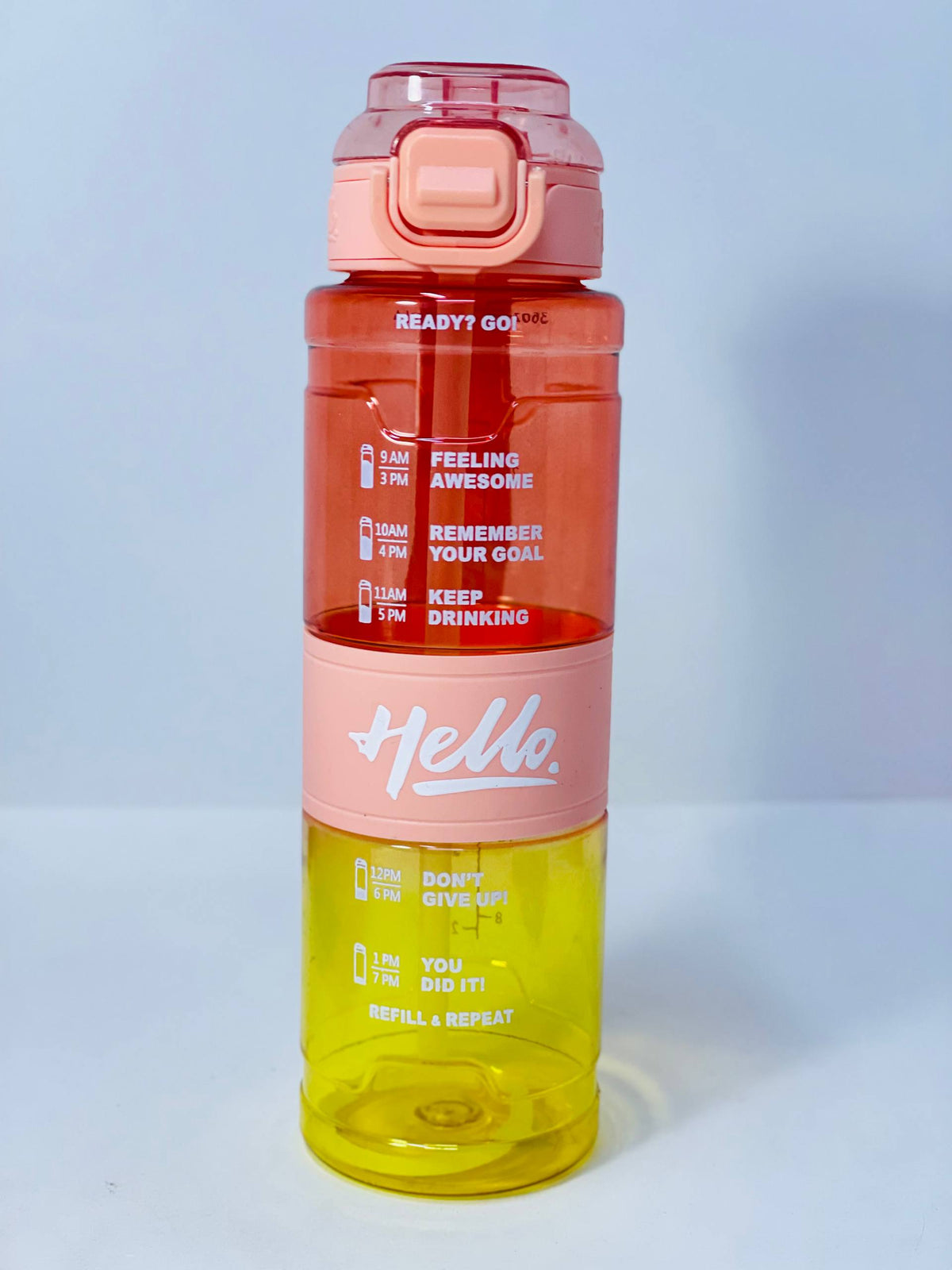 زجاجة المياه الشفافة Hello ❇️♻️☑️✨✨