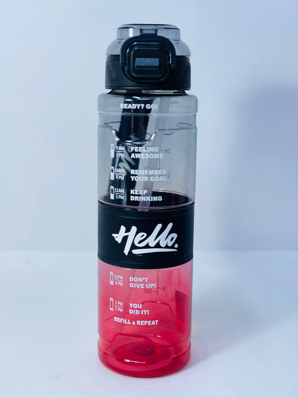 زجاجة المياه الشفافة Hello ❇️♻️☑️✨✨