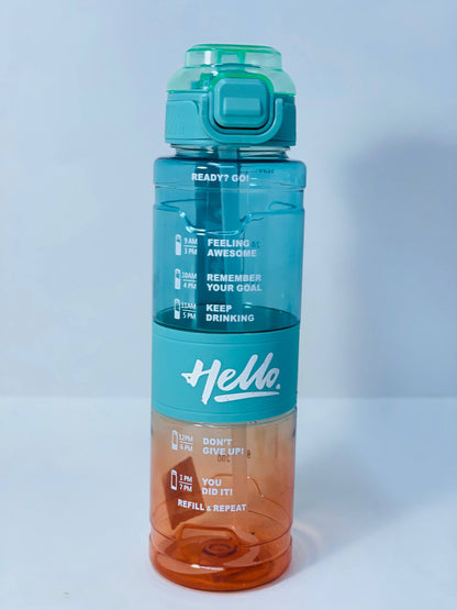 زجاجة المياه الشفافة Hello ❇️♻️☑️✨✨