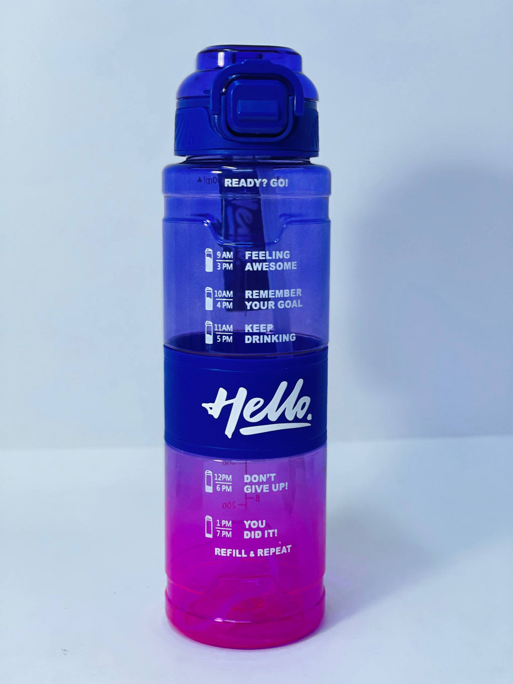 زجاجة المياه الشفافة Hello ❇️♻️☑️✨✨