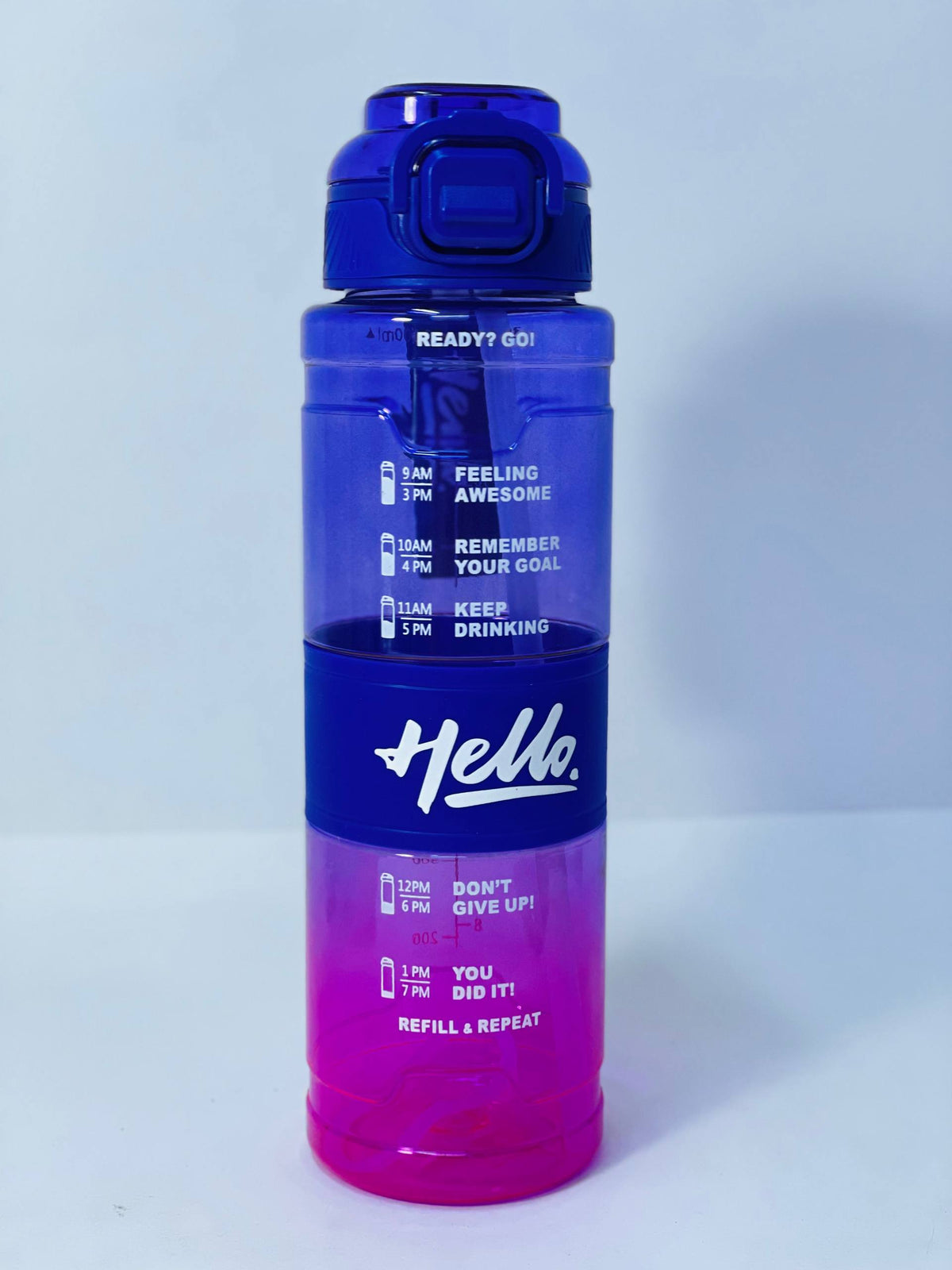 زجاجة المياه الشفافة Hello ❇️♻️☑️✨✨