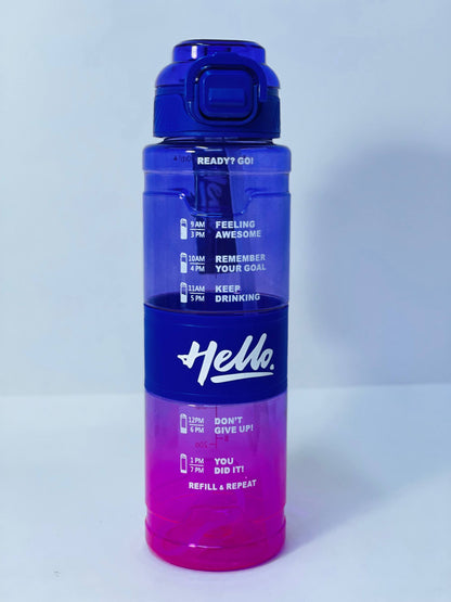 زجاجة المياه الشفافة Hello ❇️♻️☑️✨✨