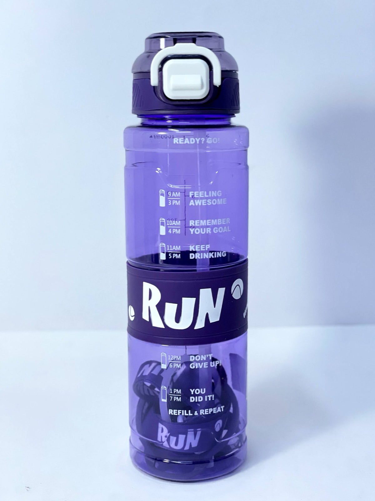 زجاجة المياه الشفافة RUN ❇️♻️☑️✨✨