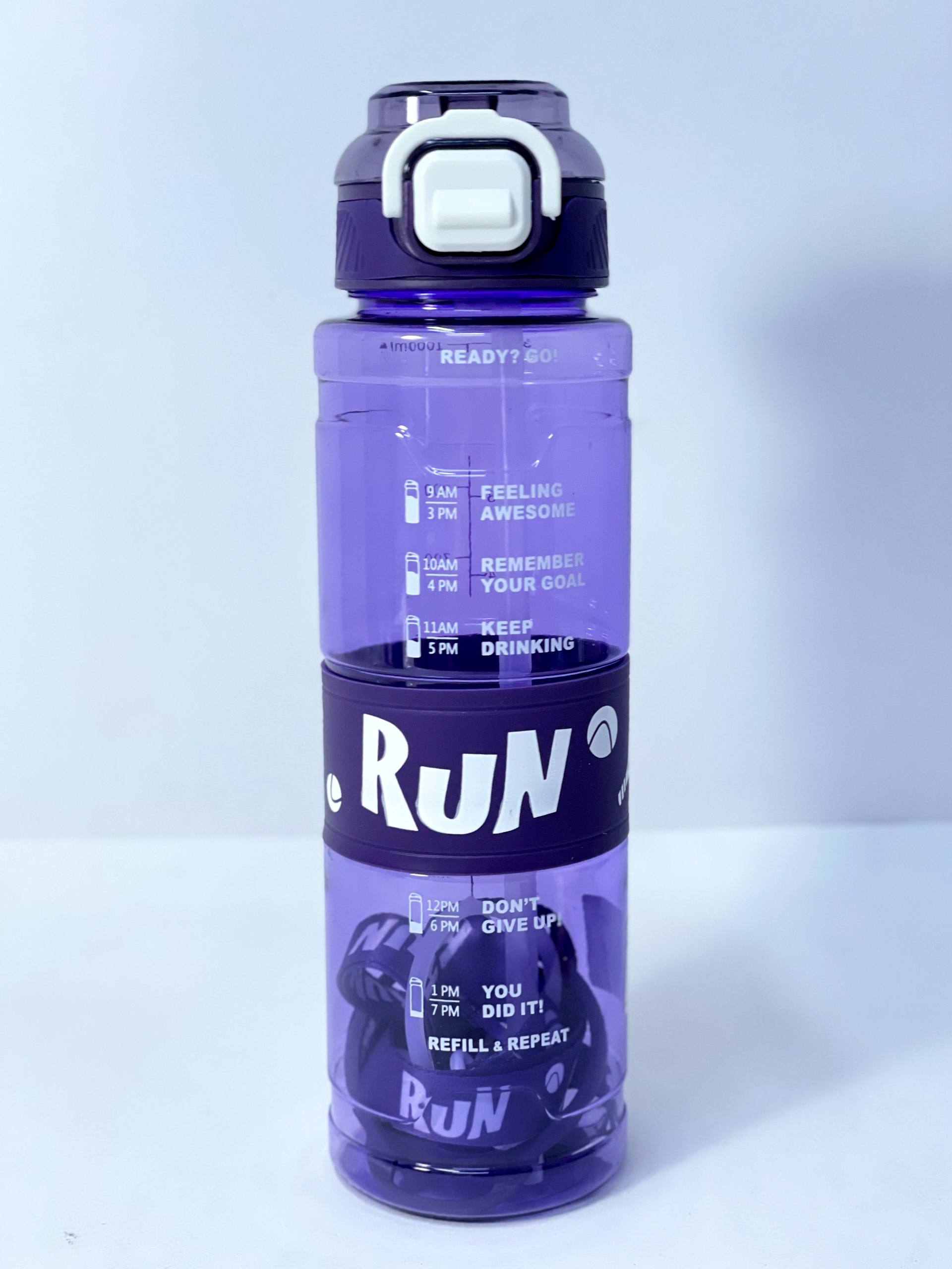 زجاجة المياه الشفافة RUN ❇️♻️☑️✨✨