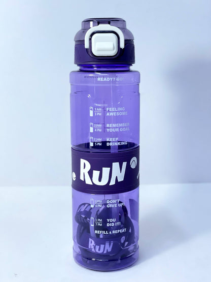 زجاجة المياه الشفافة RUN ❇️♻️☑️✨✨