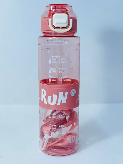 زجاجة المياه الشفافة RUN ❇️♻️☑️✨✨