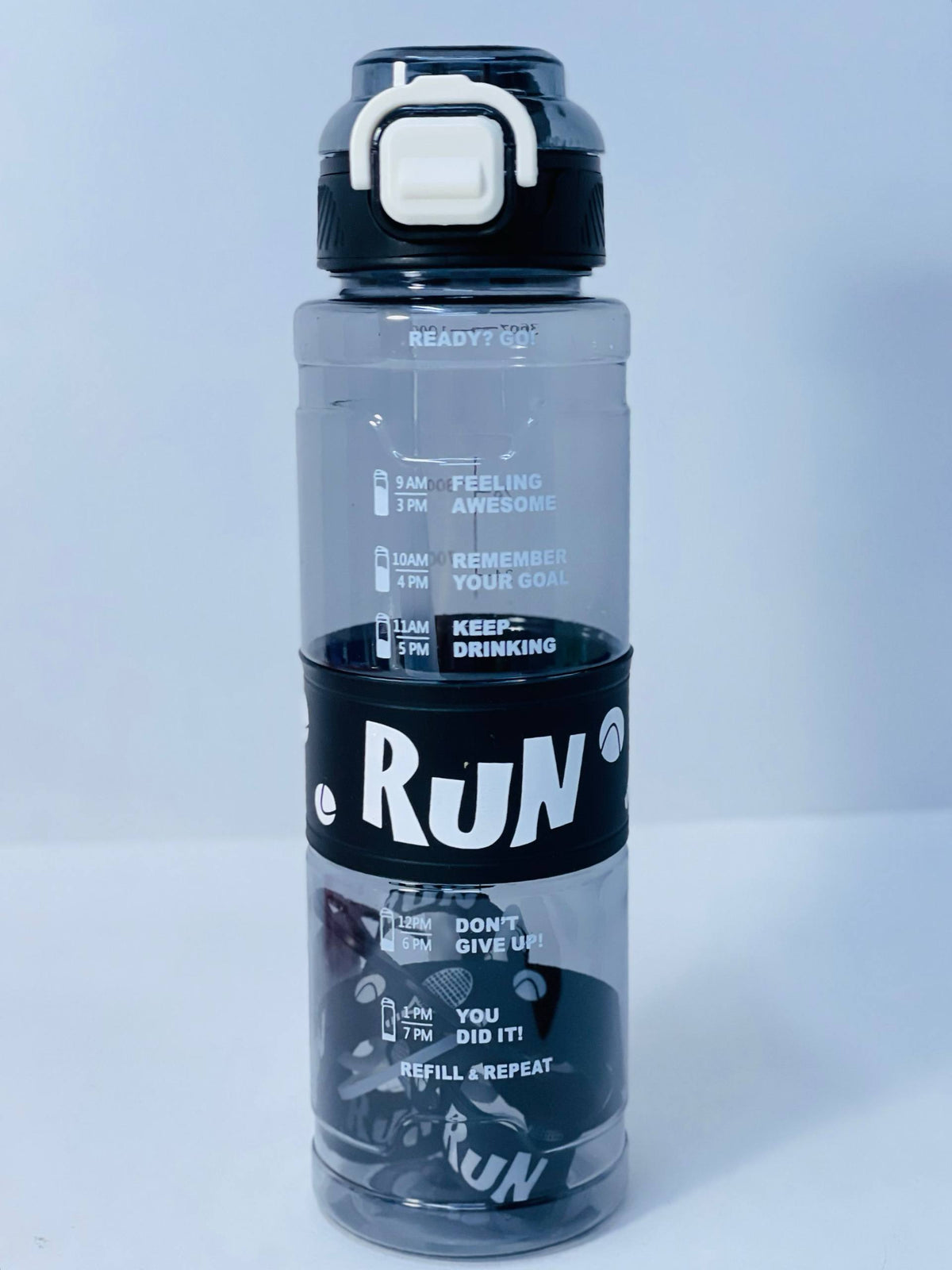 زجاجة المياه الشفافة RUN ❇️♻️☑️✨✨