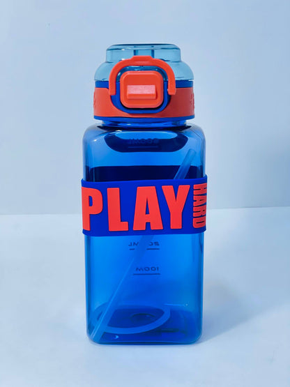 زجاجة المياه الشفافة PLAY HARD ❇️♻️☑️✨✨