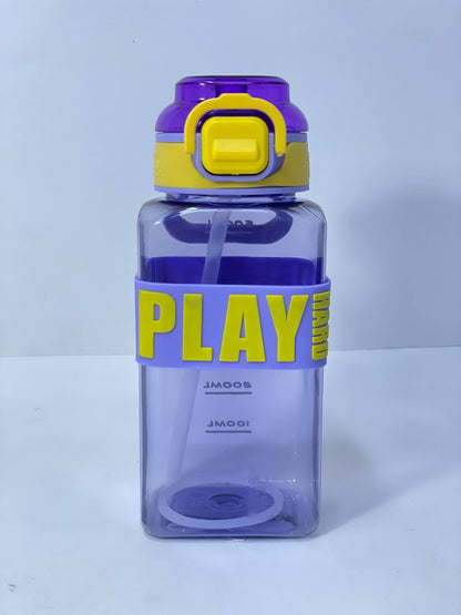 زجاجة المياه الشفافة PLAY HARD ❇️♻️☑️✨✨