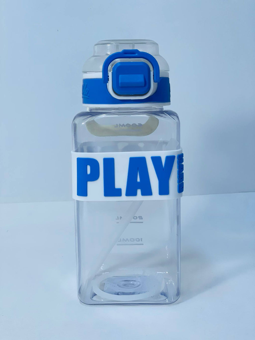 زجاجة المياه الشفافة PLAY HARD ❇️♻️☑️✨✨