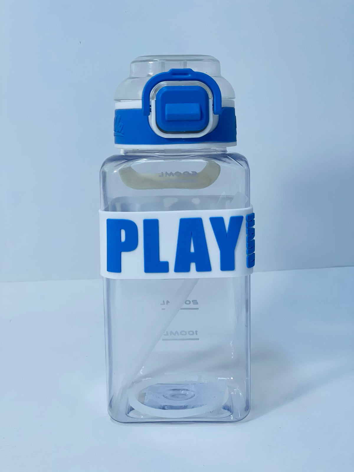 زجاجة المياه الشفافة PLAY HARD ❇️♻️☑️✨✨