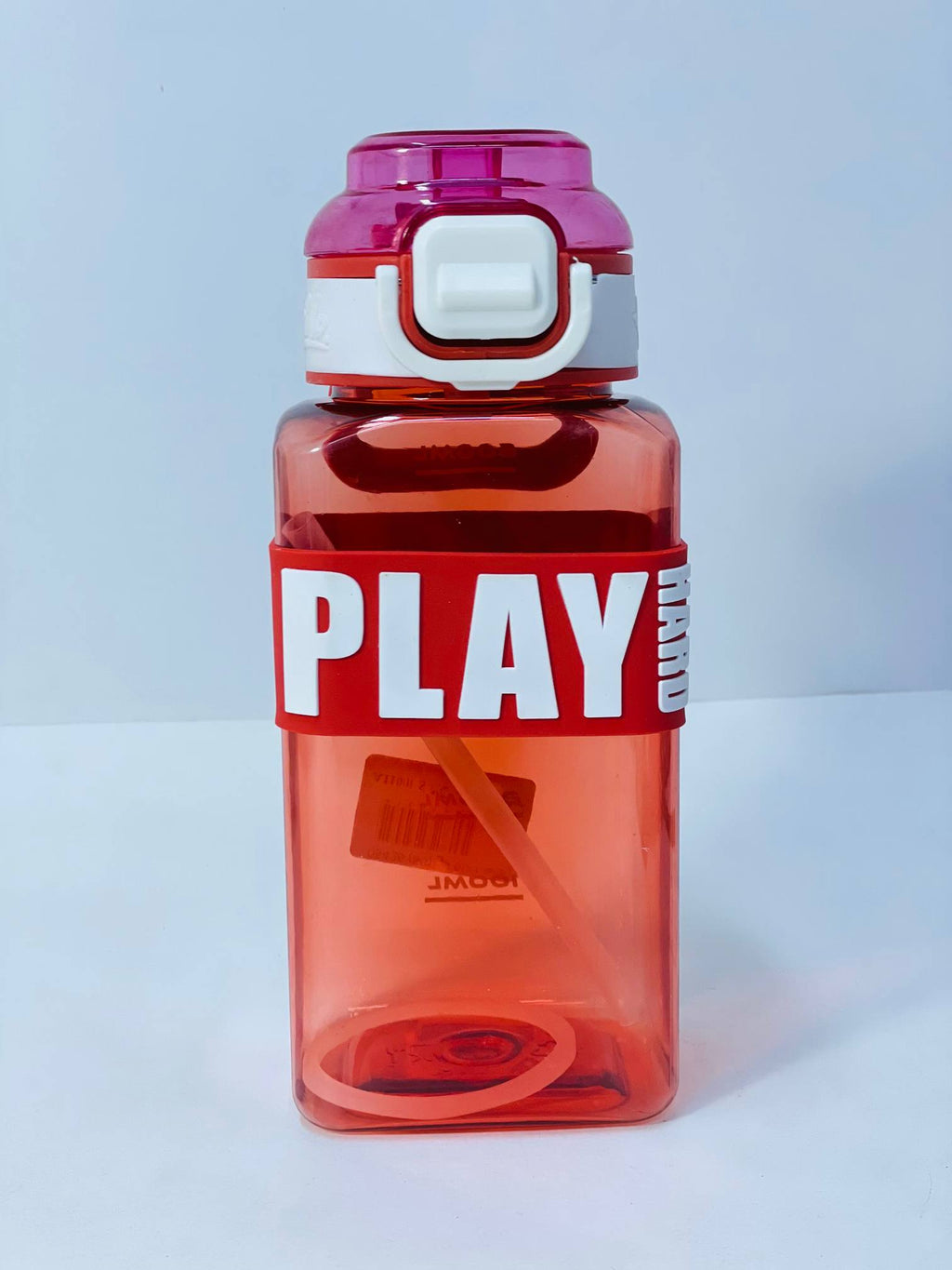زجاجة المياه الشفافة PLAY HARD ❇️♻️☑️✨✨