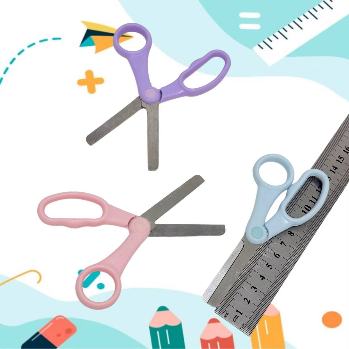 كارت المقص البلاستيك في سن معدن ✂️✂️