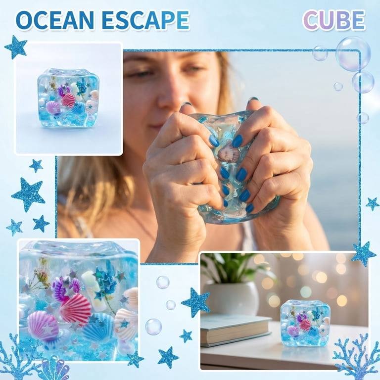 الاسكوشي المربع بالمخلوقات البحرية و النجوم 🧊🧊🐚🦪🎏✨